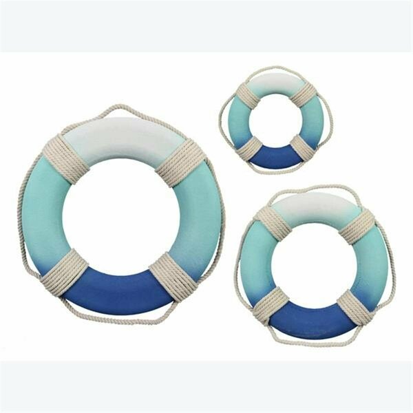 Youngs Polyfoam Coastal Ombre Life Ring Wall Decor - 3 Piece 62140